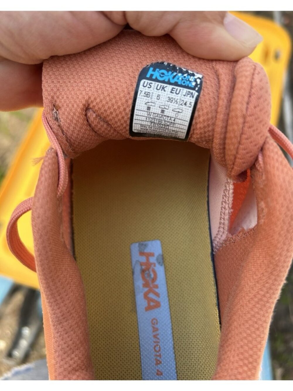 Women’s HOKA Gaviota 4 Shoes Size 7.5 Color Shell Coral/Peach Parfait. - Picture 6 of 8